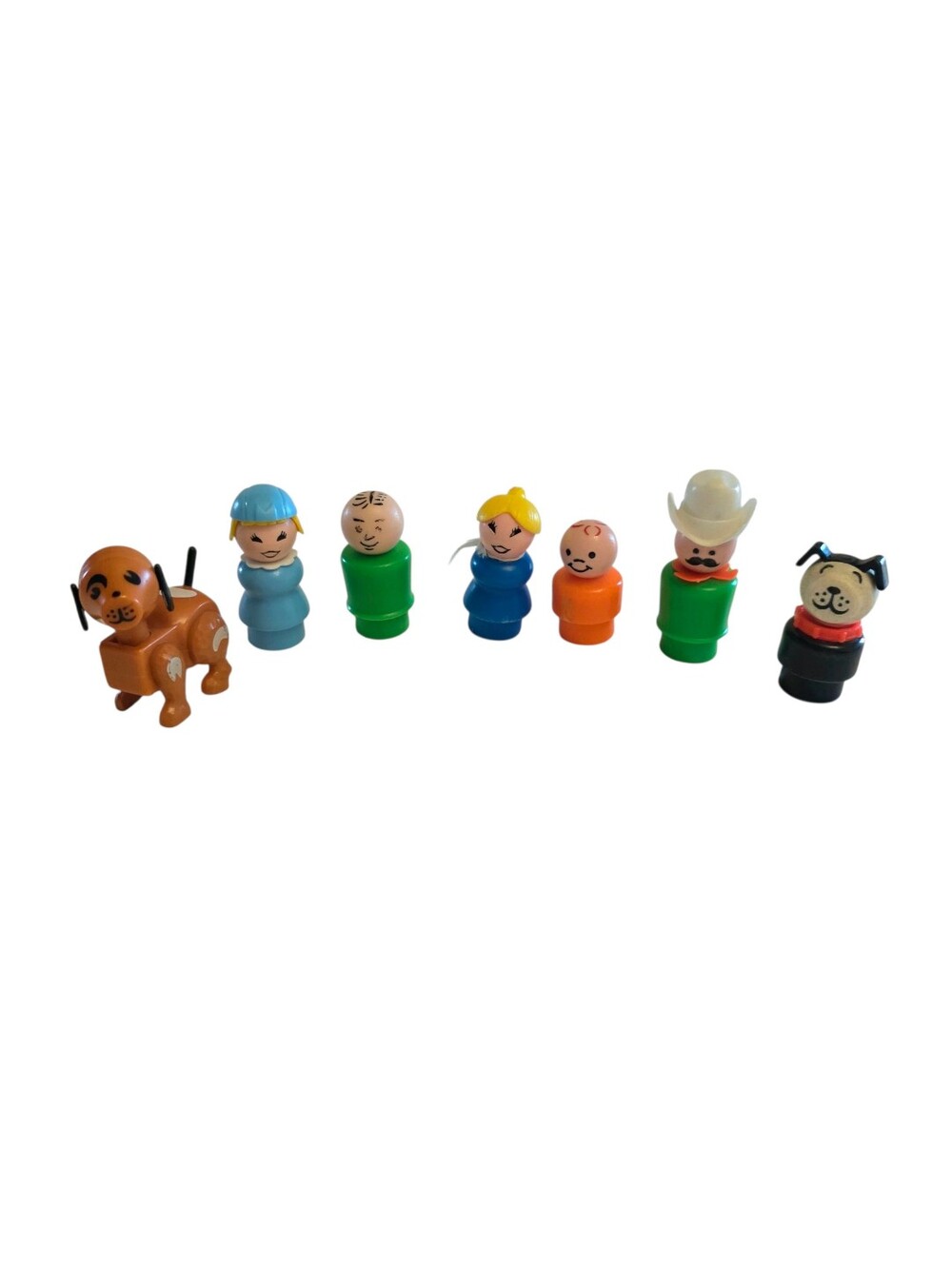 Vintage Fisher Price Little People Wood Figures Lot Of 7 Replacements Toys